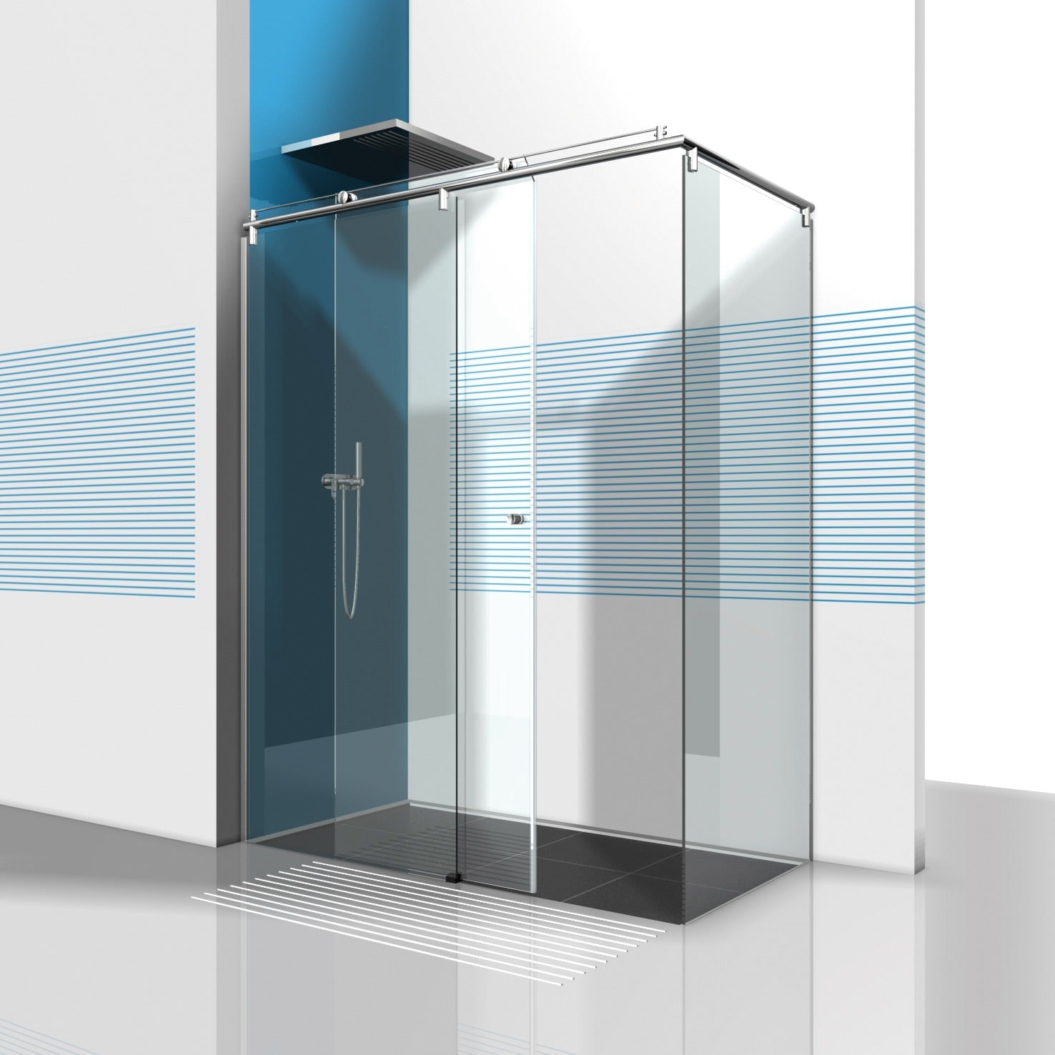 Douche Hoekopstelling