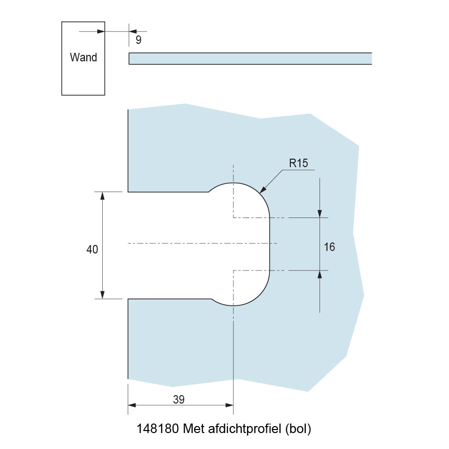 Flamea douchescharnier wand/glas 90° - 8180 - Sparing