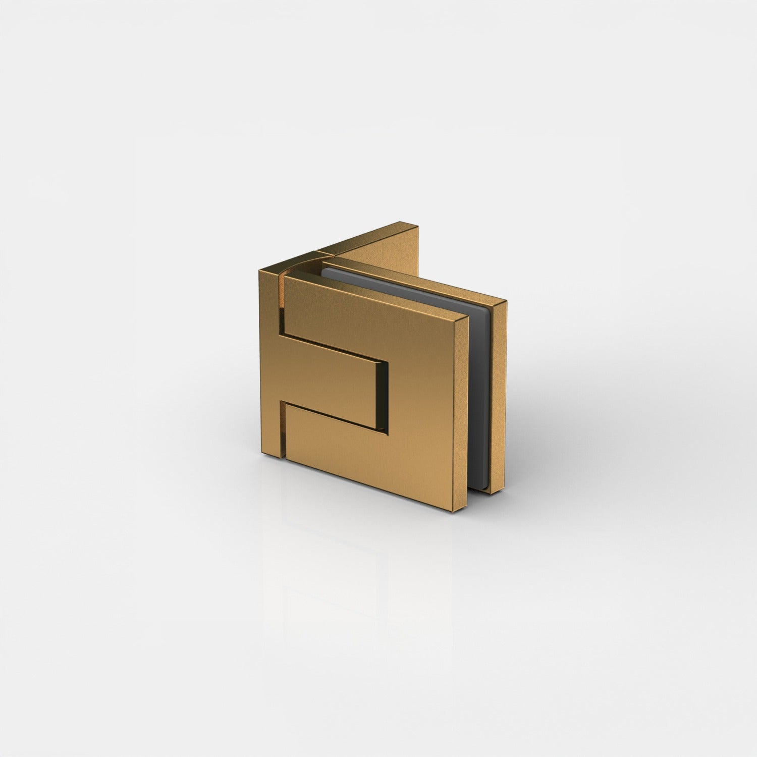 Flamea Pro Mini douchescharnier glas/wand 90° - 8330 - Messing Brons Geborsteld