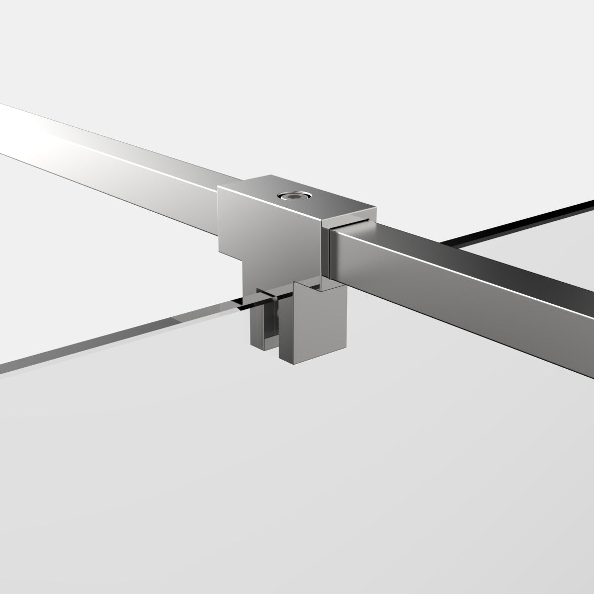 Glas T-Adapter Zijpaneel, Dubbelzijdig - 8794 TS - Aansluiting op glas