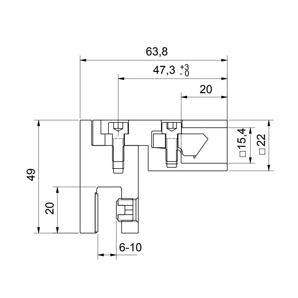 Glasaansluiting voor stabilisatiestang - 8794 GL - Technische Tekening