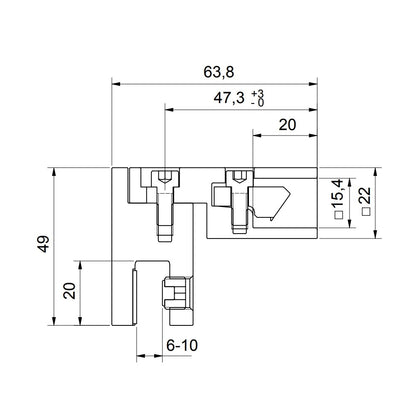 Glasaansluiting voor stabilisatiestang - 8794 GL - Technische Tekening
