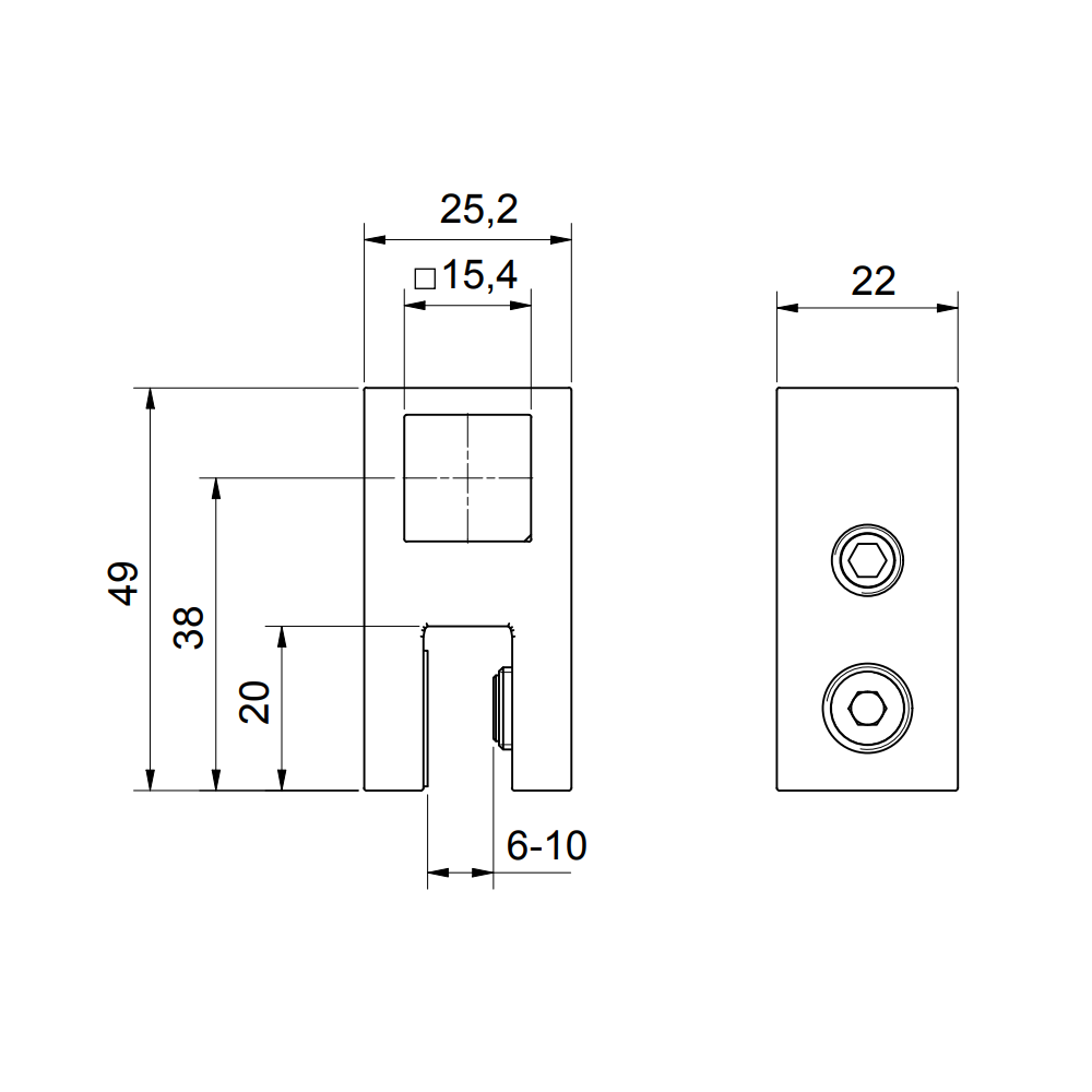 T-stuk voor stabilisatiestang - 8794 GTL - Technische Tekening