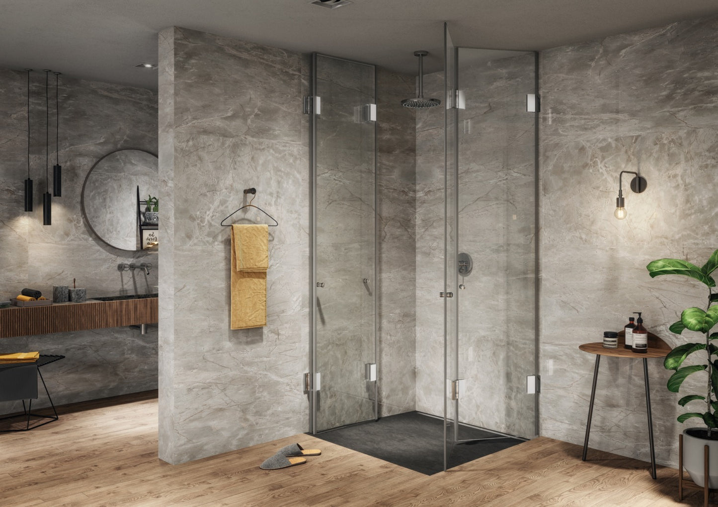 Tura douchescharnier glas/glas 180° - 8960 - Sfeer