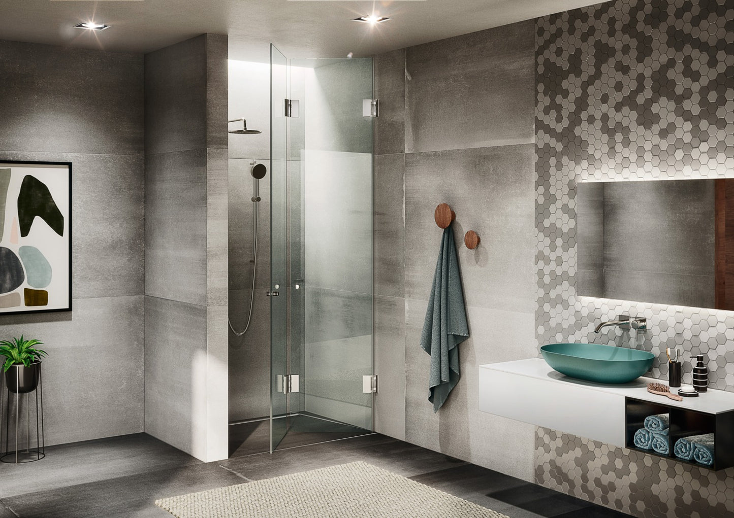 Tura douchescharnier wand/glas 90° - 8962 - Sfeer