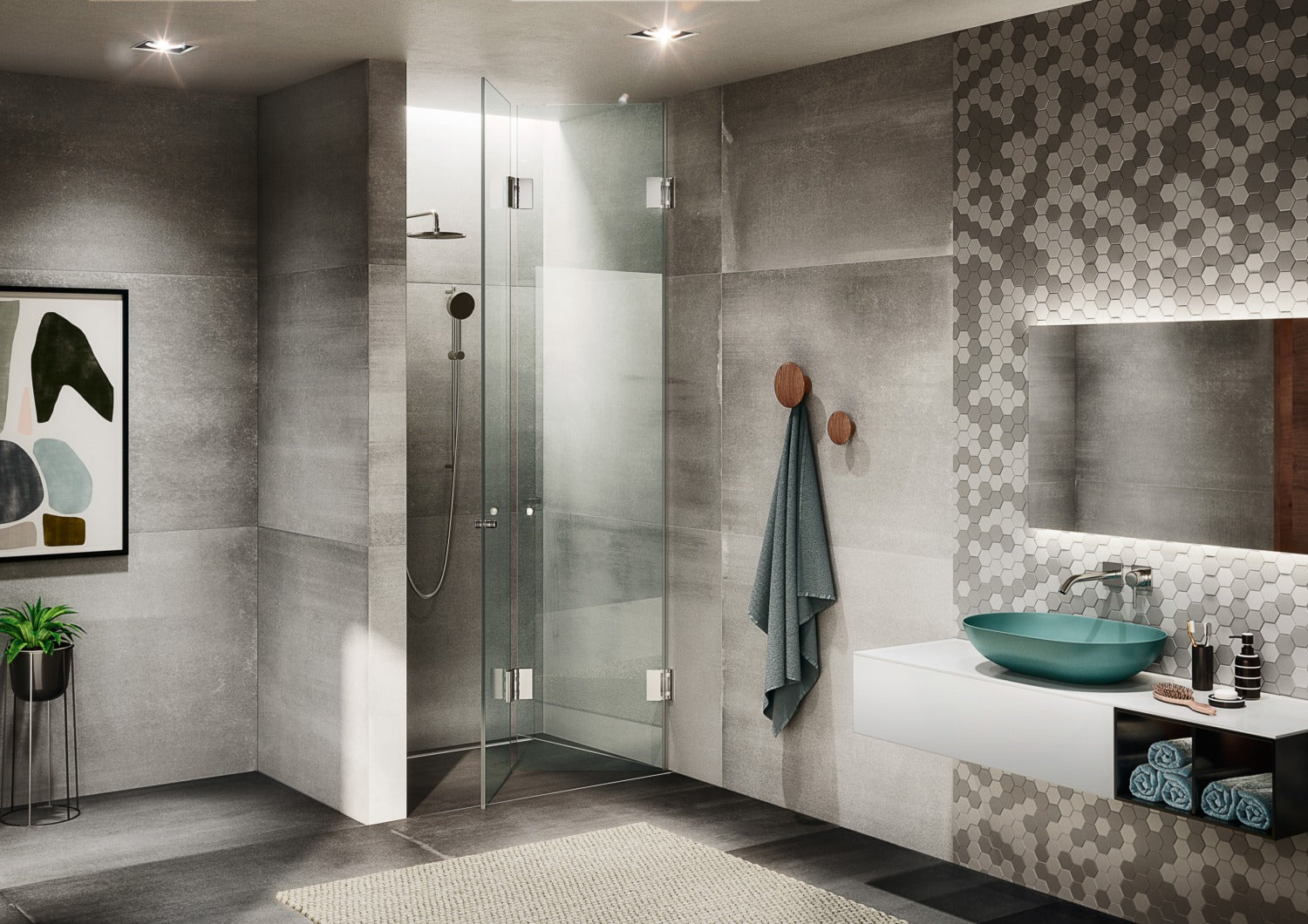 Tura douchescharnier wand/glas 90° - 8962 - Sfeer