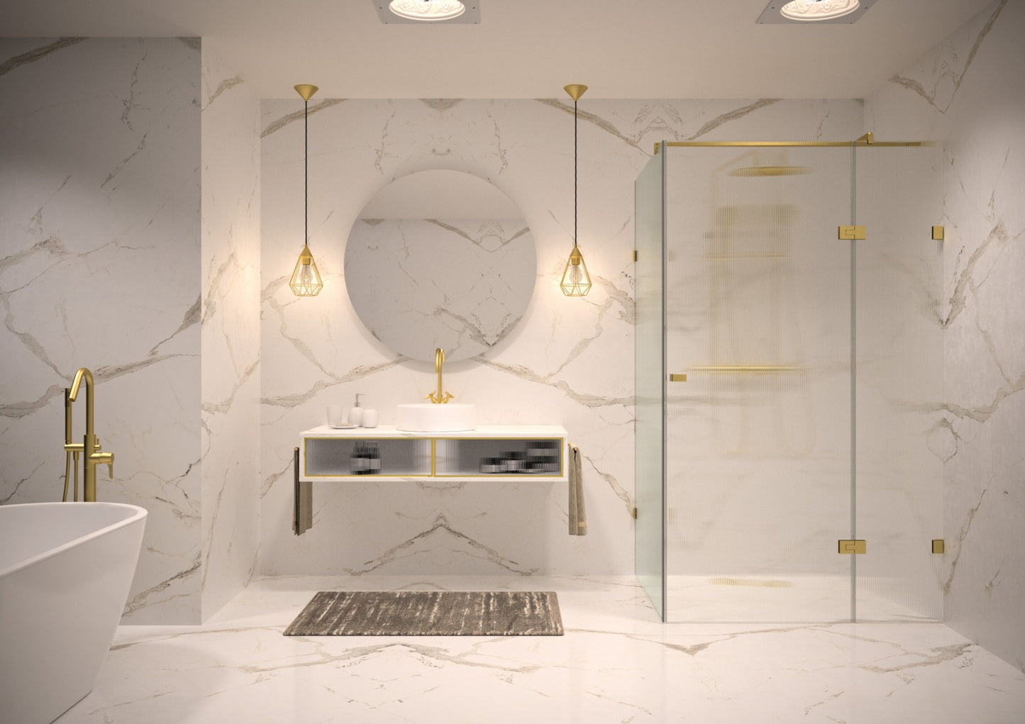 Flamea Pro Mini douchescharnier glas/glas 180° - 8332 - Sfeer