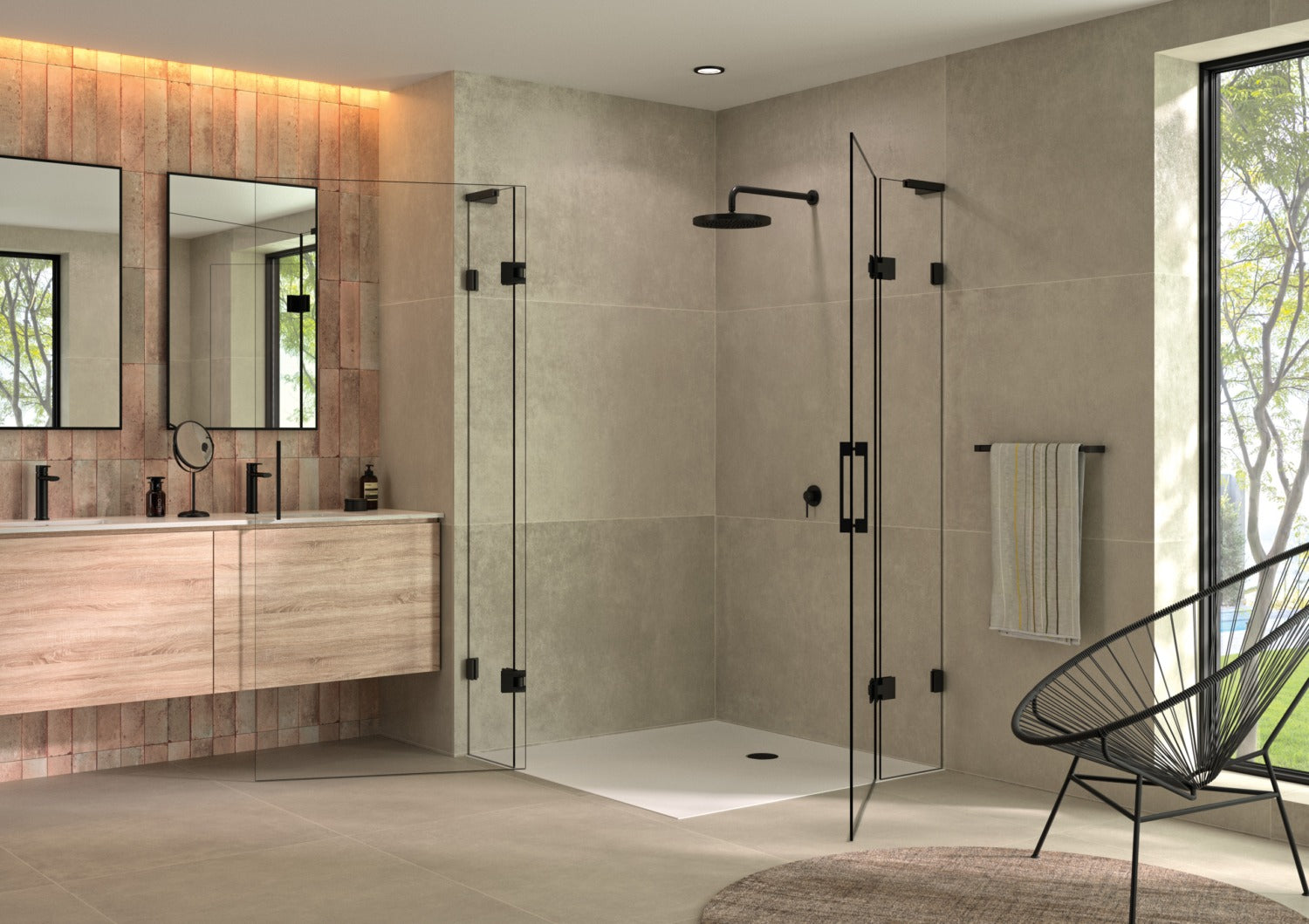 Pontere+ douchescharnier glas/glas 180° - 8312 - Sfeer