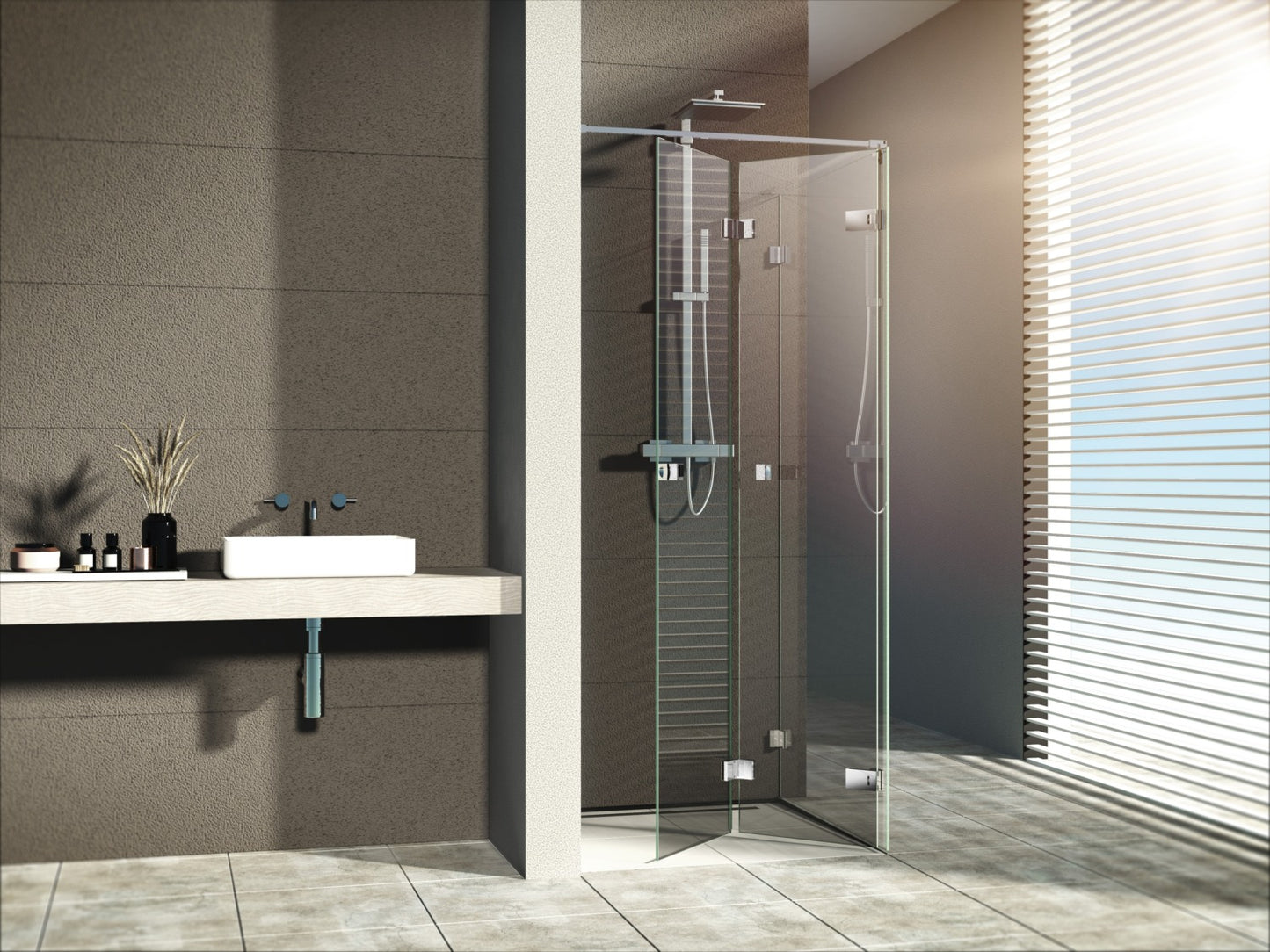 Fardello douchescharnier glas/glas 90° - 8902 - Sfeer