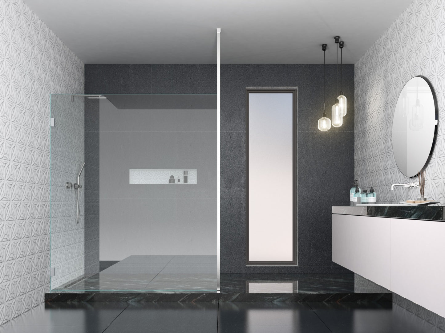 WALK-IN Systeem Profiel Plafond Montage met Inkepingen - 8888 BD2N - Sfeer